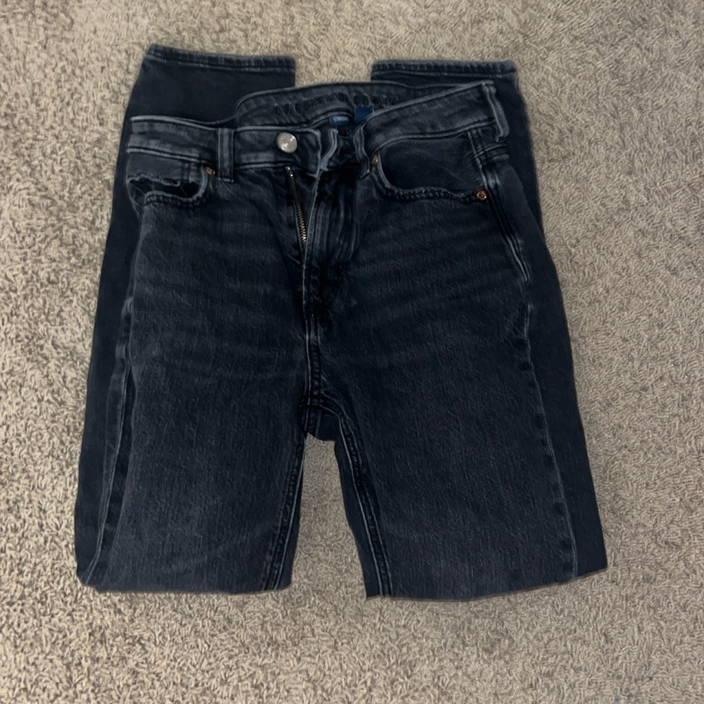 Black Ripped American Eagle Jeans Size 0